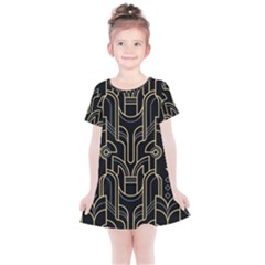 Art Deco Geometric Abstract Pattern Vector Kids  Simple Cotton Dress by BangZart