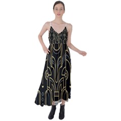 Art Deco Geometric Abstract Pattern Vector Tie Back Maxi Dress