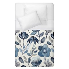 Indigo Watercolor Floral Seamless Pattern Duvet Cover (single Size)