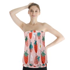 Strawberry Seamless Pattern Strapless Top