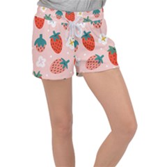 Strawberry Seamless Pattern Velour Lounge Shorts by BangZart