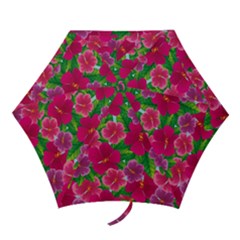 Background Cute Flowers Fuchsia With Leaves Mini Folding Umbrellas by BangZart