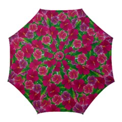 Background Cute Flowers Fuchsia With Leaves Golf Umbrellas by BangZart