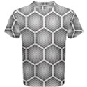 Halftone tech hexagons seamless pattern Men s Cotton Tee View1