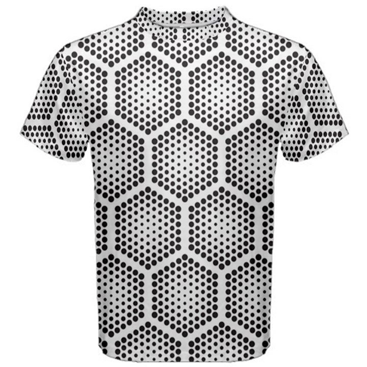 Halftone tech hexagons seamless pattern Men s Cotton Tee