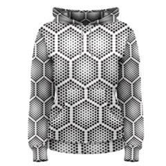 Halftone Tech Hexagons Seamless Pattern Women s Pullover Hoodie