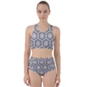 Halftone tech hexagons seamless pattern Racer Back Bikini Set View1