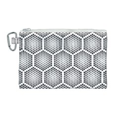 Halftone Tech Hexagons Seamless Pattern Canvas Cosmetic Bag (large) by BangZart