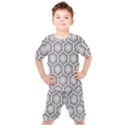 Halftone tech hexagons seamless pattern Kids  Tee and Shorts Set View1