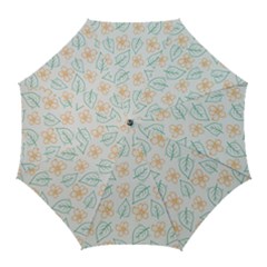 Hand Drawn Cute Flowers With Leaves Pattern Golf Umbrellas by BangZart