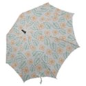 Hand drawn cute flowers with leaves pattern Hook Handle Umbrellas (Large) View2