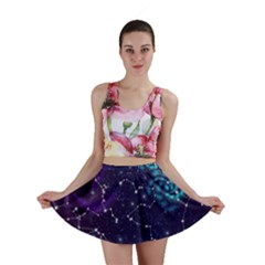 Realistic Night Sky Poster With Constellations Mini Skirt