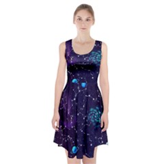 Realistic Night Sky Poster With Constellations Racerback Midi Dress by BangZart
