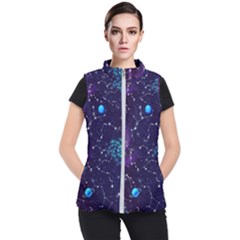 Realistic Night Sky Poster With Constellations Women s Puffer Vest by BangZart