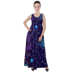 Realistic Night Sky Poster With Constellations Empire Waist Velour Maxi Dress by BangZart