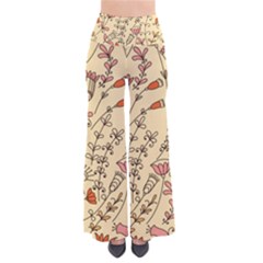 Seamless Pattern With Different Flowers So Vintage Palazzo Pants