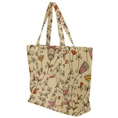 Seamless Pattern With Different Flowers Zip Up Canvas Bag by BangZart