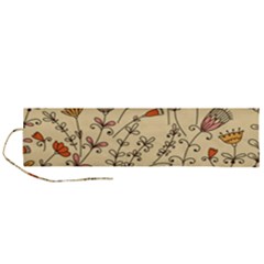 Seamless Pattern With Different Flowers Roll Up Canvas Pencil Holder (l)