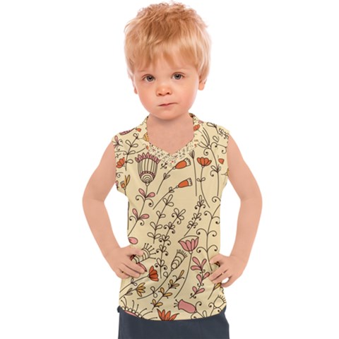 Seamless Pattern With Different Flowers Kids  Sport Tank Top by BangZart