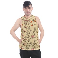 Seamless Pattern With Different Flowers Men s Sleeveless Hoodie by BangZart