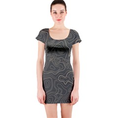 Damask Seamless Pattern Short Sleeve Bodycon Dress by BangZart