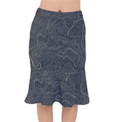 Damask Seamless Pattern Short Mermaid Skirt