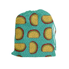 Taco Drawing Background Mexican Fast Food Pattern Drawstring Pouch (xl)