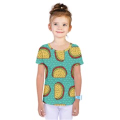 Taco Drawing Background Mexican Fast Food Pattern Kids  One Piece Tee