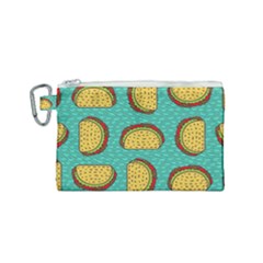 Taco Drawing Background Mexican Fast Food Pattern Canvas Cosmetic Bag (small)