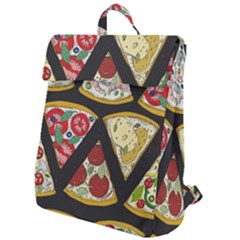 Vector Seamless Pattern With Italian Pizza Top View Flap Top Backpack by BangZart