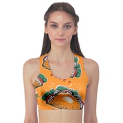 Seamless Pattern With Taco Sports Bra