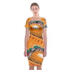 Seamless Pattern With Taco Classic Short Sleeve Midi Dress