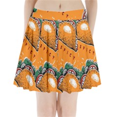 Seamless Pattern With Taco Pleated Mini Skirt