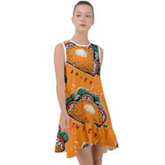 Seamless Pattern With Taco Frill Swing Dress