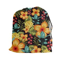 Fabulous Colorful Floral Seamless Drawstring Pouch (2xl)