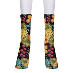 Fabulous Colorful Floral Seamless Men s Crew Socks by BangZart