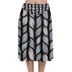 Seamless Pattern With Interweaving Braids Velvet Flared Midi Skirt by BangZart