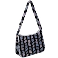 Seamless Pattern With Interweaving Braids Zip Up Shoulder Bag