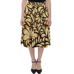 Damask Teardrop Gold Ornament Seamless Pattern Classic Midi Skirt