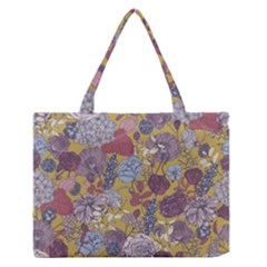 Floral Seamless Pattern With Flowers Vintage Background Colorful Illustration Zipper Medium Tote Bag