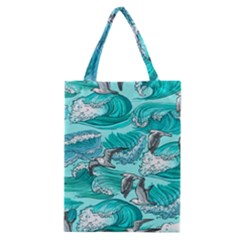 Sea Waves Seamless Pattern Classic Tote Bag