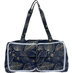 Elegant Pattern With Golden Tropical Leaves Multi Function Bag by BangZart