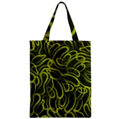 Green abstract stippled repetitive fashion seamless pattern Zipper Classic Tote Bag
