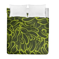 Green abstract stippled repetitive fashion seamless pattern Duvet Cover Double Side (Full/ Double Size)