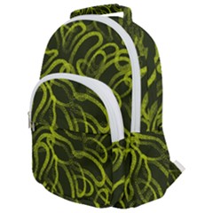 Green abstract stippled repetitive fashion seamless pattern Rounded Multi Pocket Backpack