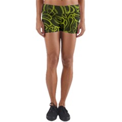 Green abstract stippled repetitive fashion seamless pattern Yoga Shorts