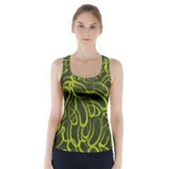 Green abstract stippled repetitive fashion seamless pattern Racer Back Sports Top