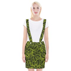 Green abstract stippled repetitive fashion seamless pattern Braces Suspender Skirt