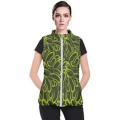 Green abstract stippled repetitive fashion seamless pattern Women s Puffer Vest