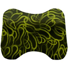 Green abstract stippled repetitive fashion seamless pattern Head Support Cushion